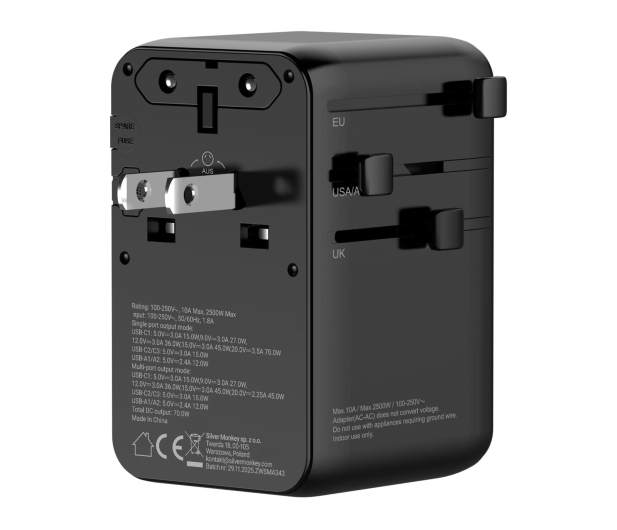 SILVER MONKEY Adapter podróżny Smart Travel 70W PD SMA343 - 1417255 - zdjęcie 3